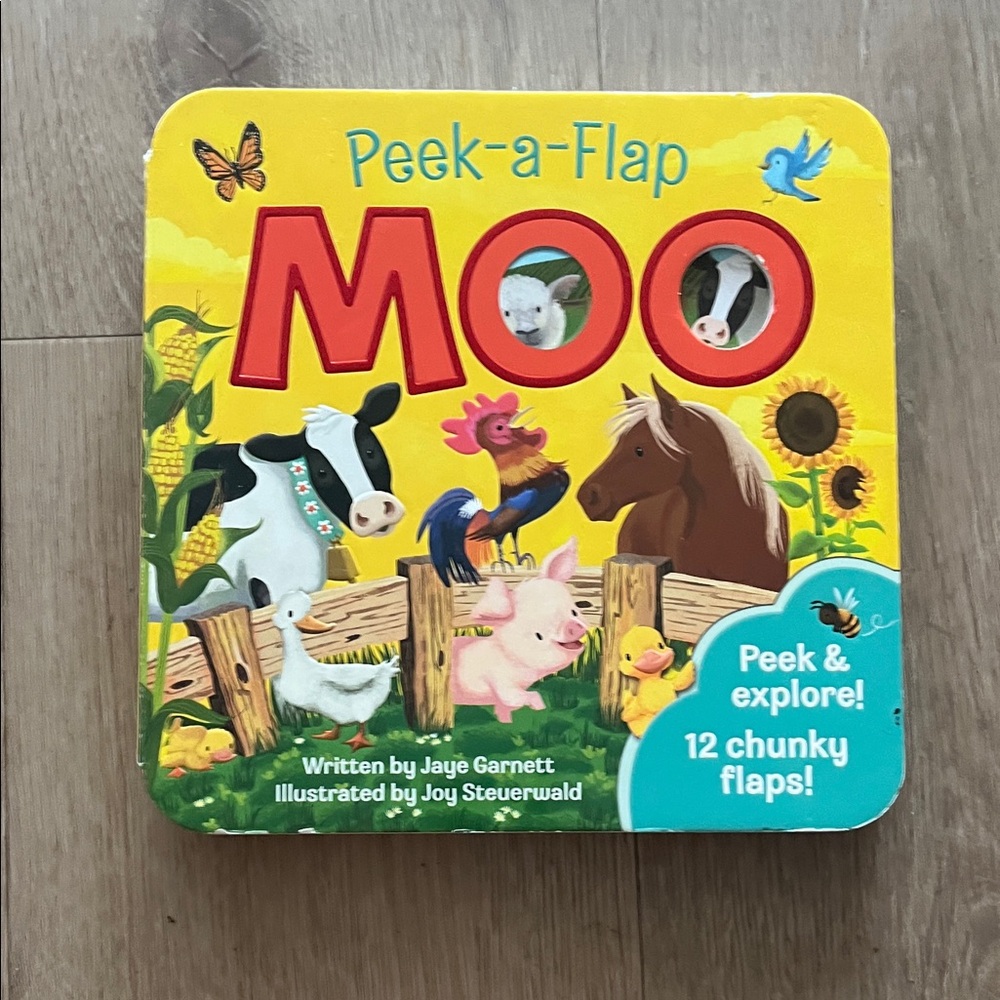 Target Peek-a-Flap Moo Learning Book - Yellow and Red